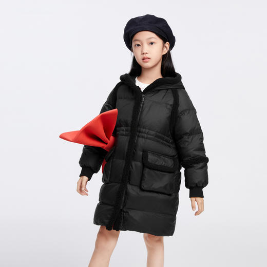 【御寒-5~5℃】女童时尚洋气长款羽绒服外套安奈儿童装EG345168 商品图5