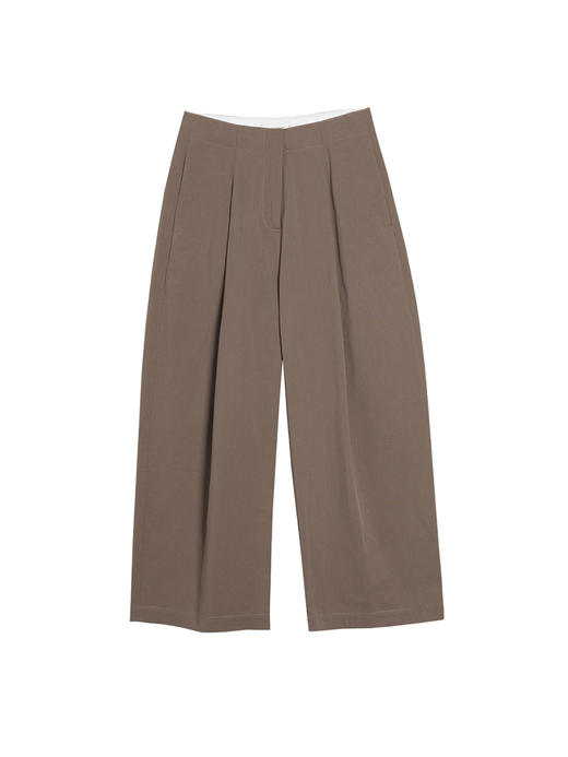 322工房搭配衣橱女士褶裥西裤2023春夏款棉混纺阔腿休闲裤子B115 商品图4