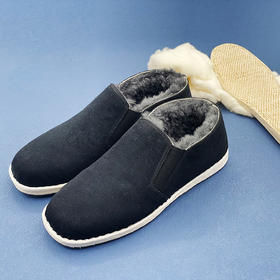 内联升男鞋秋冬千层底棉鞋羊毛巾舌棉边鞋8537A