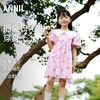 女童连衣裙纯棉夏新款泡泡袖甜美碎花收腰A字裙子安奈儿童装EG323177 商品缩略图0