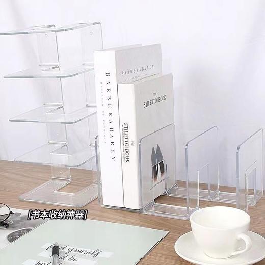 加厚亚克力透明书立桌上文件夹书本收纳ins书靠办公书架书挡分隔 商品图8