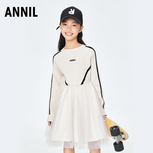 【实体店同款】女童长袖连衣裙2023年秋季新款安奈儿童装AG333669 商品图3