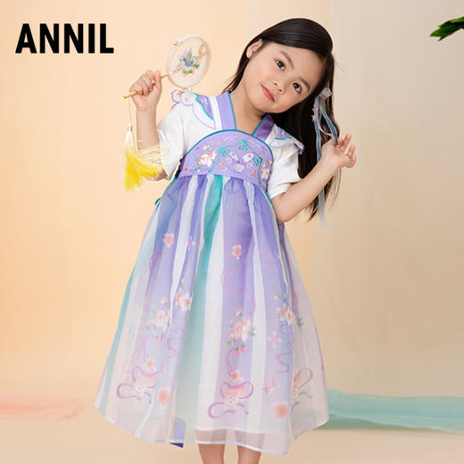 【实体店同款】女童礼裙夏装新款中国风汉服表演出服安奈儿童装XG323620 商品图1
