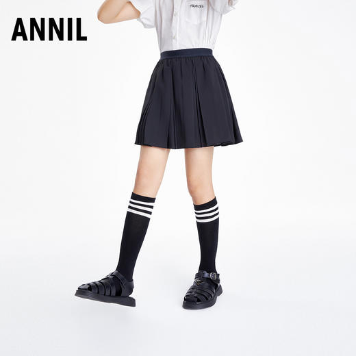 女童学院风短款短裙安奈儿童装EG313033 商品图1