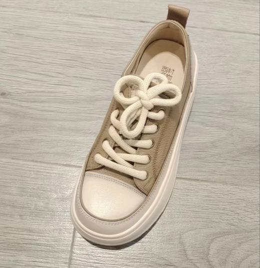 西村名物2023年秋季新款厚底拼色运动鞋圆头潮流小白鞋X23CM36081（尺码偏小，建议拍大一码） 商品图1