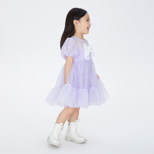 【实体店同款】女童装连衣裙夏装新款蝴蝶结网纱甜美裙子安奈儿童装XG323593 商品图4