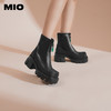 MIO米奥冬季方头高跟短筒靴运动机能靴厚底切尔西靴女M235630213 商品缩略图0