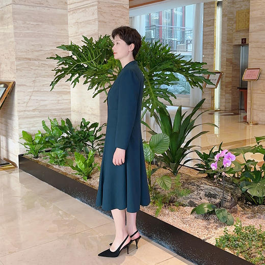 圣三利女装  时尚气质亮丝金属扣连衣裙丝SL2037102 商品图1