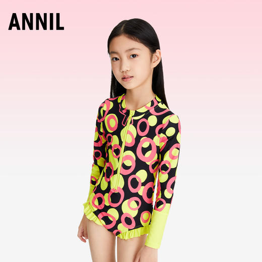 女童连体泳衣套装夏新款儿童沙滩游泳潜水泳装女款安奈儿童装JG317566 商品图2