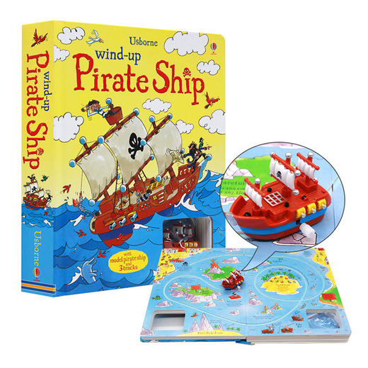 发条海盗船 轨道玩具书 英文原版 Usborne Wind up Pirate Ship 儿童益智英语启蒙 大开本纸板书 亲子互动读物 英文版进口原版书籍 商品图0