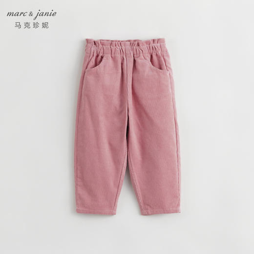 马克珍妮秋冬新款女童花边腰灯芯绒萝卜裤 儿童裤子老爹裤232012 商品图2
