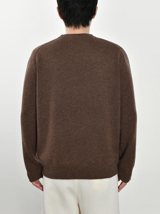 322工房100纯山羊绒针织衫男士新款冬季纯色圆领加厚宽松套头毛衣 商品图3