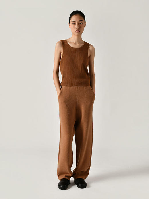 3322工房暖阳打底背心纯色秋冬新款纯山羊绒无袖圆领针织马甲女 商品图1