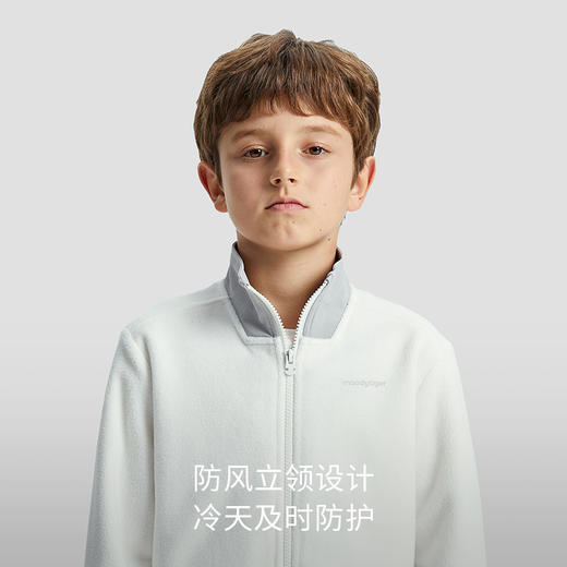 【福利】moodytiger儿童外套男童保暖耐磨摇粒绒休闲运动外衣 M33110403 商品图2