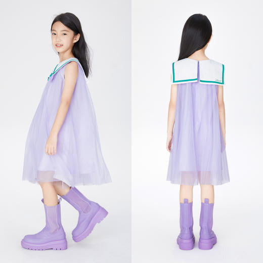 【实体店同款】女童连衣裙翻领夏装新款网纱公主裙子安奈儿童装AG323656 商品图4