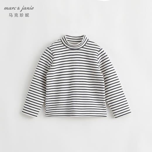 【黑科技发热】马克珍妮秋冬新款 男女童条纹长袖T恤打底衫231382 商品图2