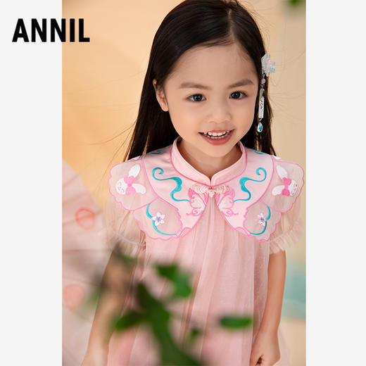 【实体店同款】女童短袖连衣裙国风裙夏新款安奈儿童装XG323618 商品图4