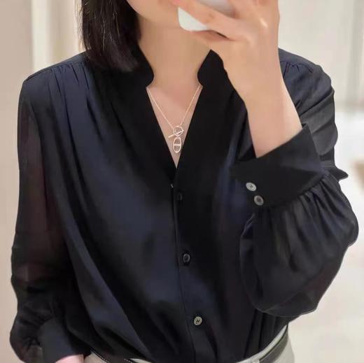 【à perles】若隐若现，14姆米乔其真丝长袖衬衣【3-7个工作日】 商品图0