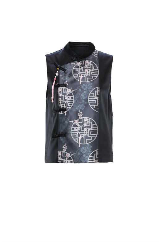 FLZD-A9430秋冬感醋酸重工刺绣马甲新款精品中式国风背心女 商品图4