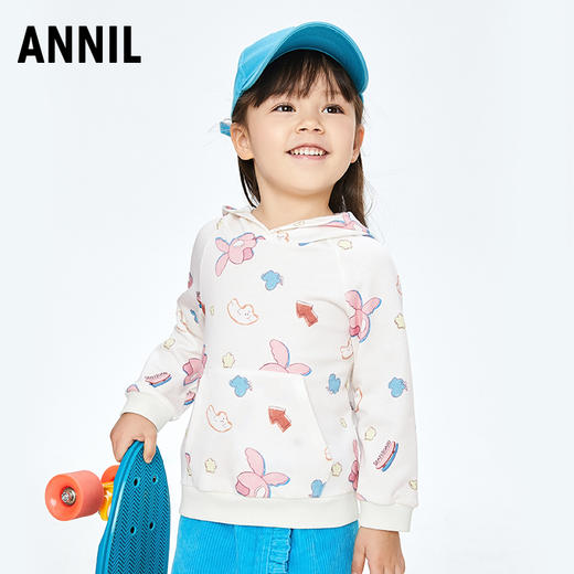 【实体店同款】女童带帽长袖卫衣2023年秋季新款安奈儿童装XG331535 商品图2