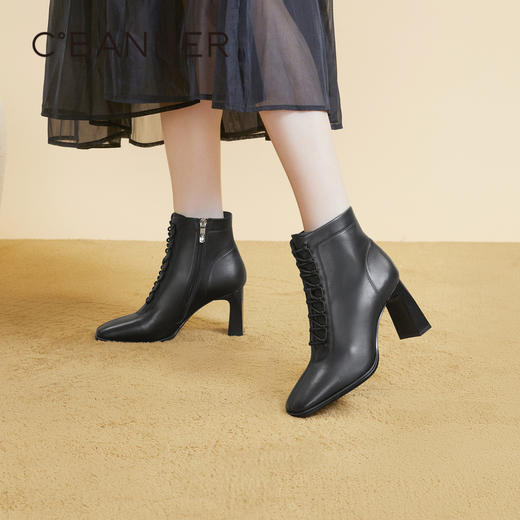 千百度冬季女靴羊皮时装靴A23578003 商品图0