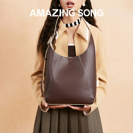 Amazing Song乙颂 显眼包大号秋冬新款时尚OL通勤大容量托特单肩包包女 商品图4
