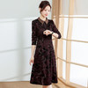 秋季新款，中长款A字裙时尚中老年妈妈装印花连衣裙QYM-YM-XGY239-Y 商品缩略图0