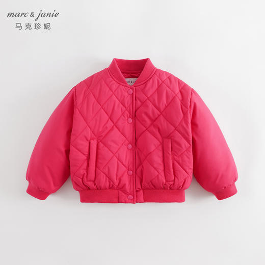 马克珍妮秋冬新款 女童休闲菱格夹棉棒球服外套231981 商品图4