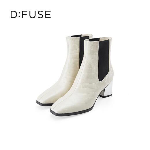 Dfuse迪芙斯冬季新款经典斑马纹粗跟切尔西短靴女DF34116106 商品图6