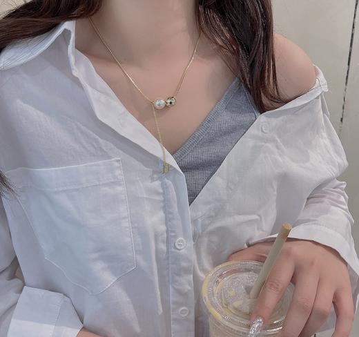 Oflye潮流饰品 轻奢气质珍珠字母D吊坠小众高级感时尚颈链 商品图1