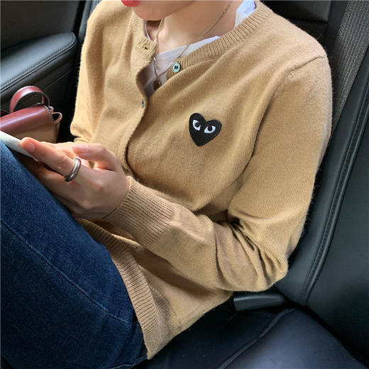 2023春装新款韩版桃心针织开衫女长袖短款修身打底毛衣小外套上衣lm 商品图2