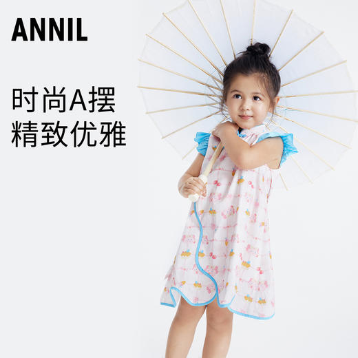 女童连衣裙纯棉夏装新款宝宝可爱无袖背心国风裙子安奈儿童装TG323094 商品图1