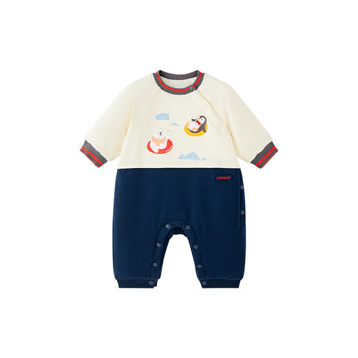 【商场同款】英氏婴儿衣服男宝秋夹棉哈衣月亮裆连体衣 商品图4