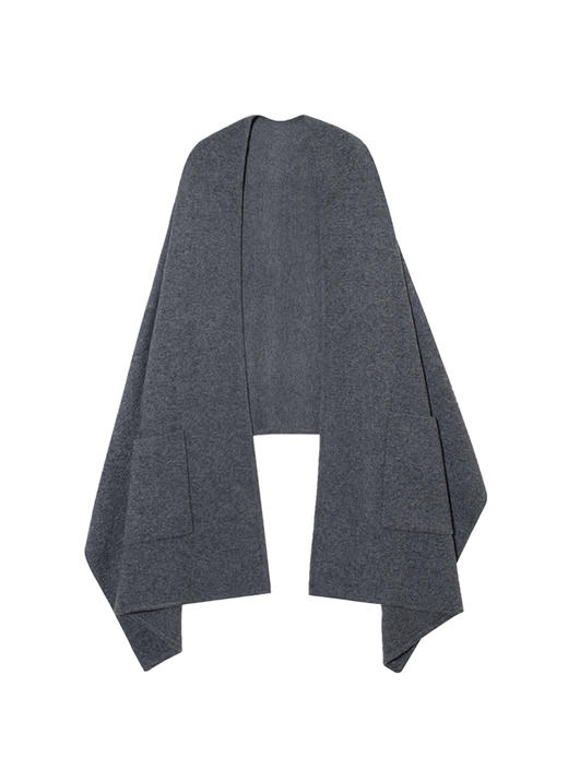 322工房多用披肩加厚羊毛羊绒大针织斗篷纯色秋冬款保暖围巾A953 商品图4