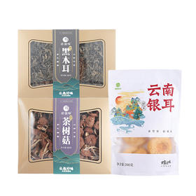 干货组合  100型（绿食力云南银耳200g+珍滋味茶树菇200g+珍滋味黑木耳200g 各*1）