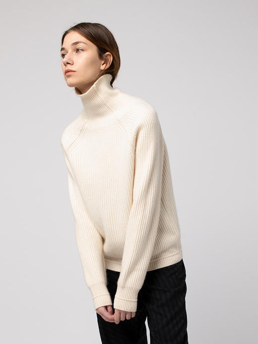 322工房 秋冬新款女士纯山羊绒毛衣打底衫加厚套头宽松高领针织衫 商品图2