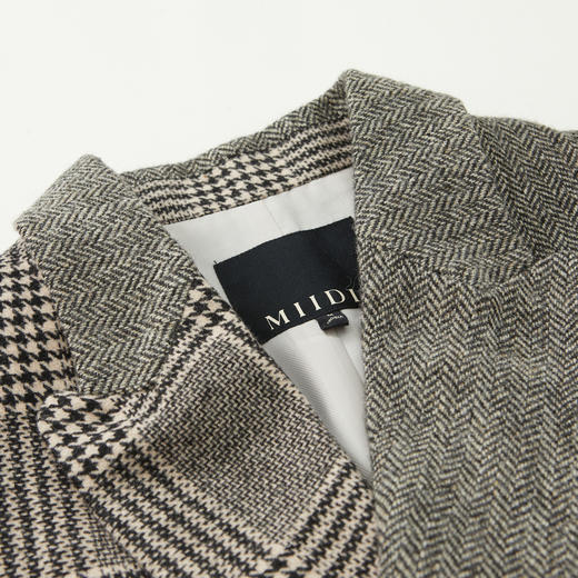 谜底长款毛呢大衣女2023冬新款复古通勤西装领呢子外套239MD7309 商品图3