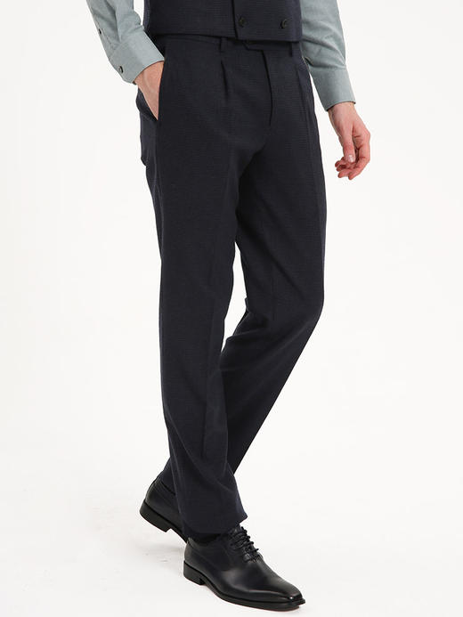 callisto藏青弹力绒感全绵羊毛西裤 FSBWP072C NA 商品图1