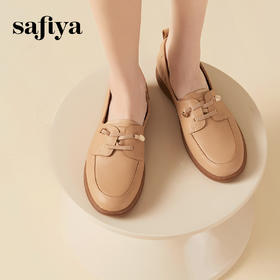 Safiya/索菲娅2023秋季新品舒适真皮一脚蹬休闲百搭平底单鞋SF33112031