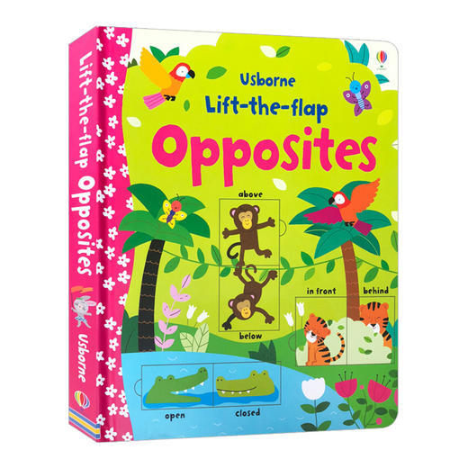 学反义词 英文原版 Usborne Lift-the-flap Opposites 纸板翻翻书 亲子互动 英语学习单词书 低幼图解词典 尤斯伯恩 商品图0