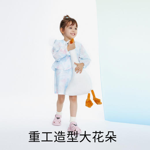 女童连衣裙秋新款宝宝洋气可爱甜美长袖纯棉公主裙安奈儿童装TG313074 商品图4