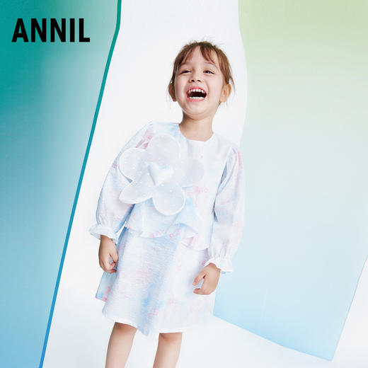 女童连衣裙秋新款宝宝洋气可爱甜美长袖纯棉公主裙安奈儿童装TG313074 商品图1