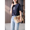 【现货7天】时尚休闲短袖t恤女2023夏季新款韩版设计感绣花百搭显瘦上衣 商品缩略图1