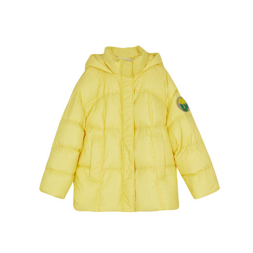 谜底中长款连帽羽绒服女2023冬时尚宽松绣花鸭绒面包服239MY7303 商品图3