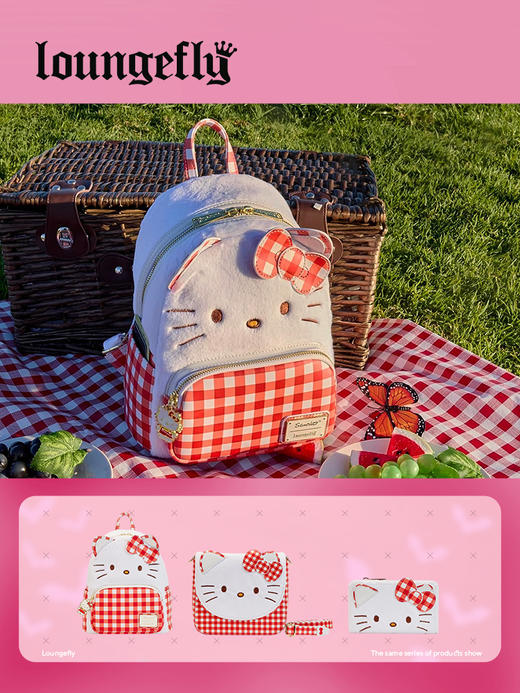 Loungefly Sanrio Hello Kitty Gingham Cosplay Mini Backpack 三丽鸥凯蒂猫方格迷你双肩背包 SANBK0463 商品图1
