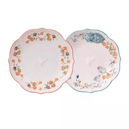 JOYYE系列碗盘套装4人份饭碗4个12*12*6CM    8英寸盘2个21*@！*3.8CM   7英寸小吃盘17.8*17.8*2.5CM   10英寸盘1个蘸料碗2个大汤碗1个芸香木筷子4双 商品图3