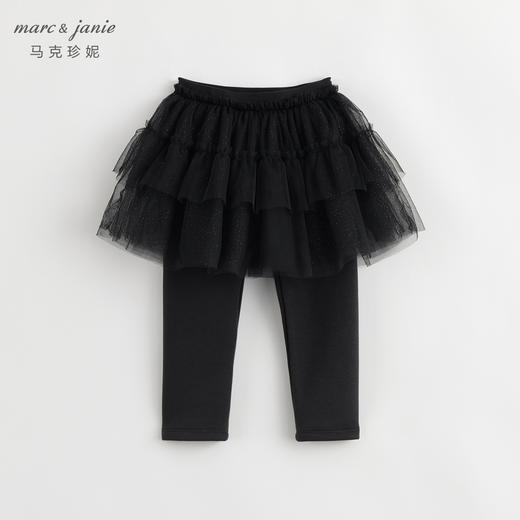 【黑科技蓄热】马克珍妮秋冬 女童烫金网纱加绒裙裤 232036 商品图2