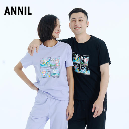 男女童SORONA记忆棉弹弹T圆领短袖针织衫亲子T恤安奈儿童装小程序专享AM311607 商品图4