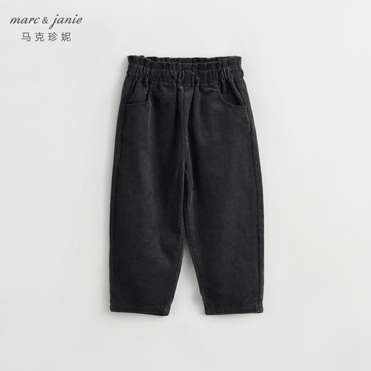 马克珍妮秋冬新款女童花边腰灯芯绒萝卜裤 儿童裤子老爹裤232012 商品图3