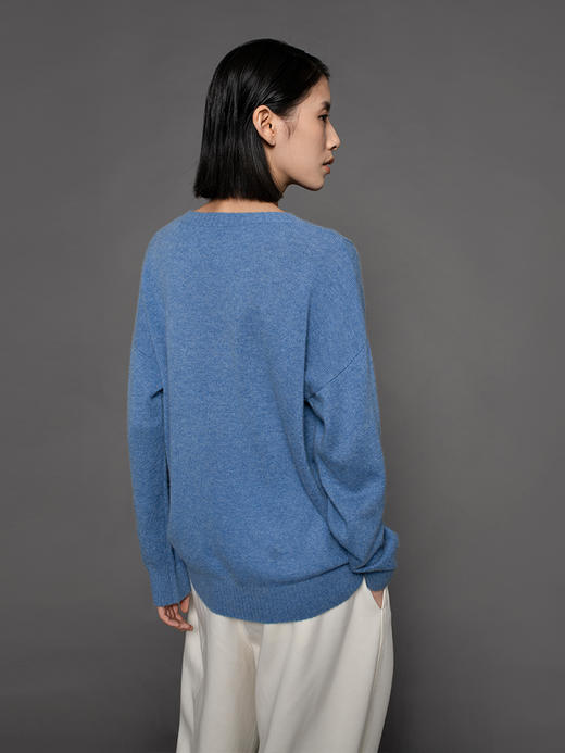 322工房纯羊绒衫女新款秋冬圆领宽松套头长袖针织衫外穿毛衣定制 商品图1